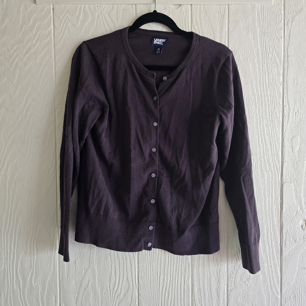 Land's End Cardigan Sweater Sz M